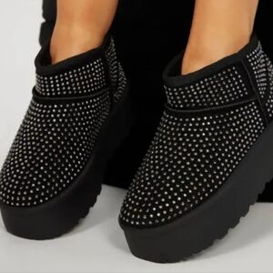 NWB Embellished Sparkle Studded Booties